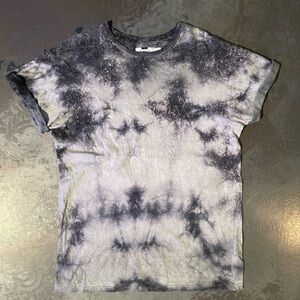 Topman Black and Gray Tie-Dye T-Shirt